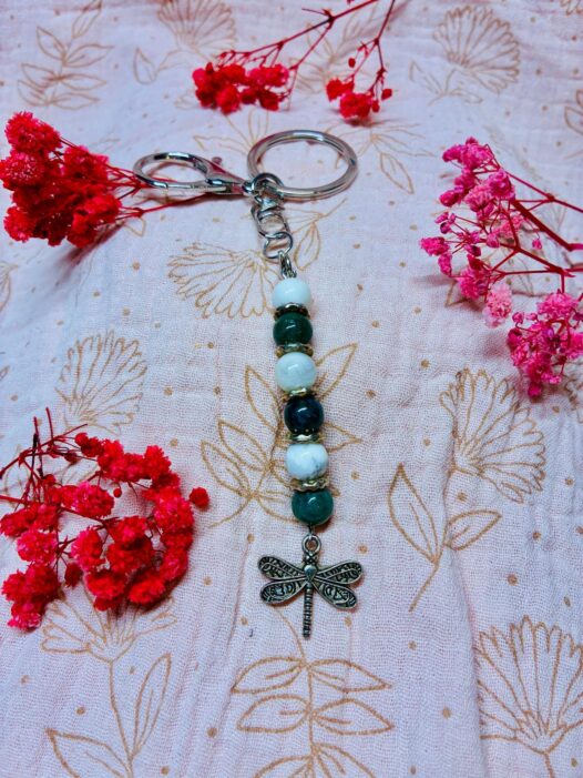 porte clef libellule et merlenite