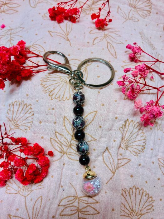 porte clef tourmaline et grenat